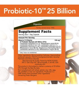 NOW Supplements, Probiotic-10™, 25 Billion, 30 Veg Capsules