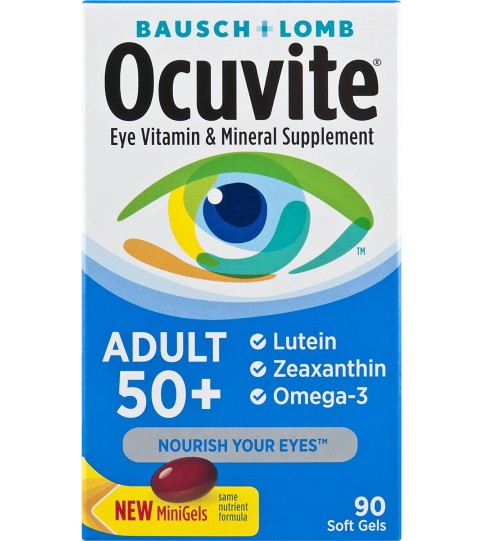 Bausch + Lomb Ocuvite Adult 50+ Vitamin & Mineral Supplement, 90-Count