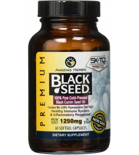 Amazing Herbs Premium Black Seed Oil Soft-Gels, 60 Count