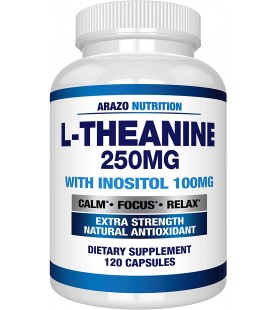 L-Theanine 250mg (Extra Strength) with Inositol 100mg, 120 Capsules