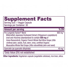 Reserveage, Resveratrol 500 mg, Antioxidant Supplement, 30 capsules