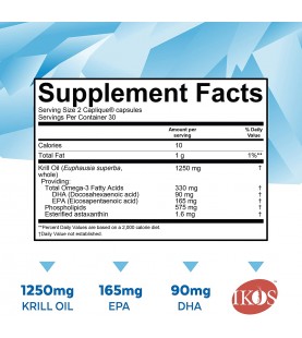 Krill Oil Supplement - Antarctic Krill Oil 1250 mg