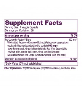 Reserveage, Resveratrol 500 mg, 60 capsules