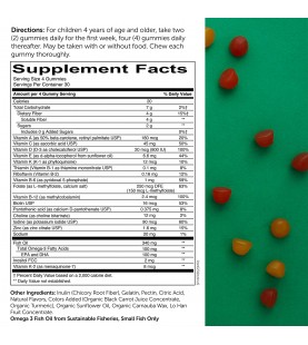 SmartyPants Kids Formula & Fiber Daily Gummy Multivitamin, 120 Count (30 Day Supply)