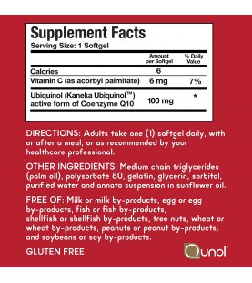 Qunol Mega Ubiquinol CoQ10 100mg, 120 Count Softgels