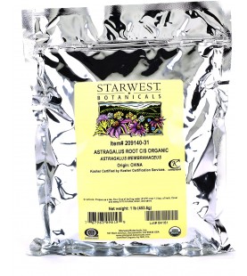 Starwest Botanicals Organic Astragalus Root Cut and Sifted, 1 Pound Bulk