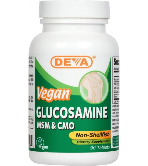 Deva Vegan Vitamins Glucosamine, MSM, CMO, 90 Tablets