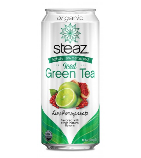 Steaz Energy Lime & Pomegranate Iced Green Tea (12x16 Oz)