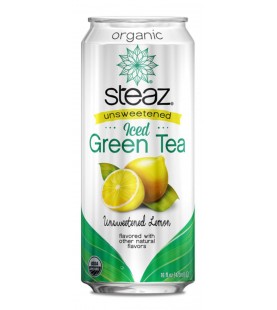 Steaz Energy Unsweetened Lemon Iced Green Tea (12x16 Oz)