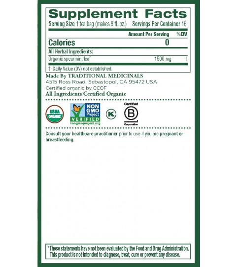 Traditional Medicinals Spearmint Tea (6x16 Bag)