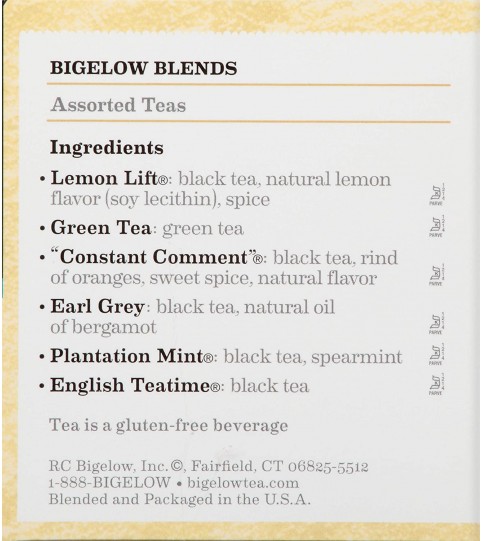 Bigelow 6 Assorted Teas (6x18 Bag )