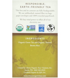 Choice Organic Teas Org Green Tea Toasted Brown Rice (6x16 Bag)