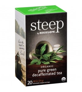 Bigelow Steep Organic Pure Green Decaffeinated Tea (6x20 BAG )