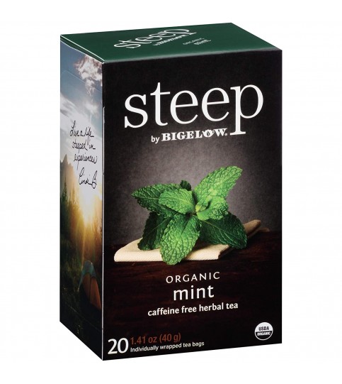 Bigelow Steep Organic Mint Herbal Tea Caffeine Free (6x20 BAG )