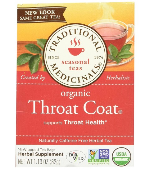 Traditional Medicinals Throat Coat Herb Tea (6x16 Bag)