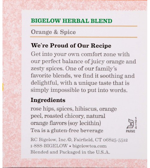 Bigelow Orange & Spice Herb Tea (6x20 Bag)