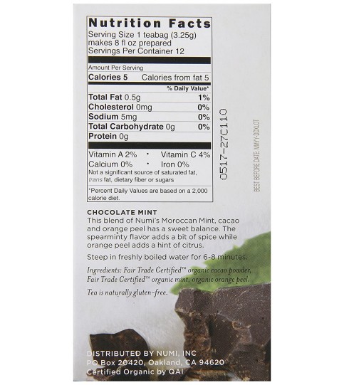 Numi Tea Chocolate Mint (6x12 BAG)