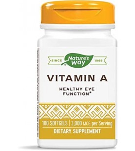 Nature's Way Vitamin A, 3,000 mcg per serving, 100 Softgels