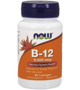 NOW B-12 5,000 mcg, 60 Lozenges