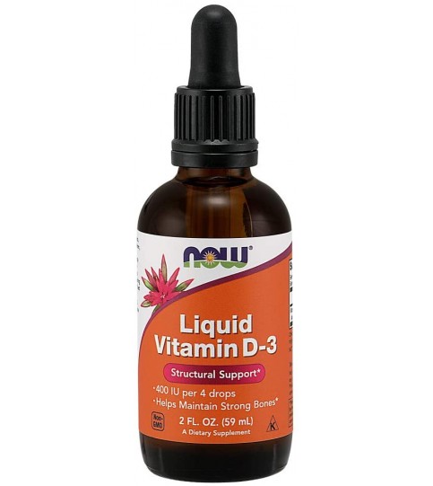 NOW Supplements, Liquid Vitamin D-3, Strong Bones, 2-Ounce