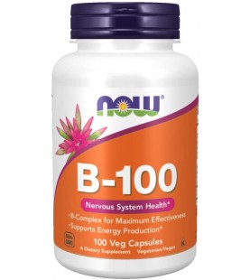 NOW Supplements, Vitamin B-100, Nervous System Health, 100 Capsules