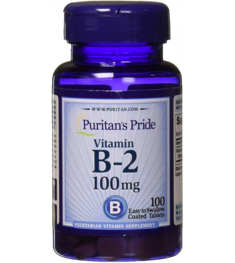 Puritans Pride Vitamin B-2 100 Mg Tablets, 100 Count