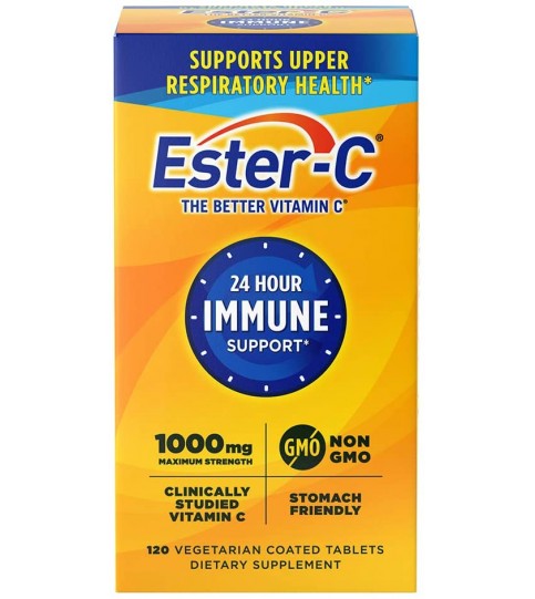 Ester-C Vitamin C 1000 mg Coated Tablets, 120 Count