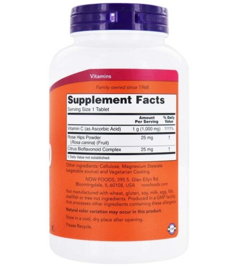 Now Foods, C-1000, With Rose Hips and Bioflavonoids, 250 Tablets