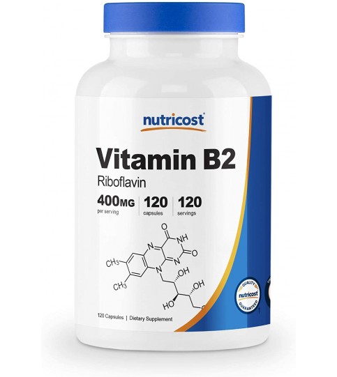 Nutricost Vitamin B2 (Riboflavin) 400mg, 120 Capsules