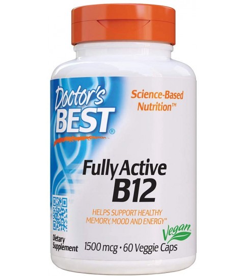 Doctor's Best Fully Active B12 1500 mcg, 60 Veggie Caps