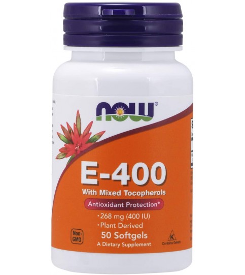 NOW Supplements, Vitamin E-400 IU Mixed Tocopherols, 50 Softgels