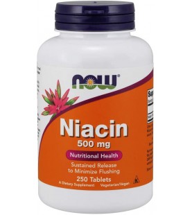 NOW Supplements, Niacin (Vitamin B-3) 500 mg, 250 Tablets