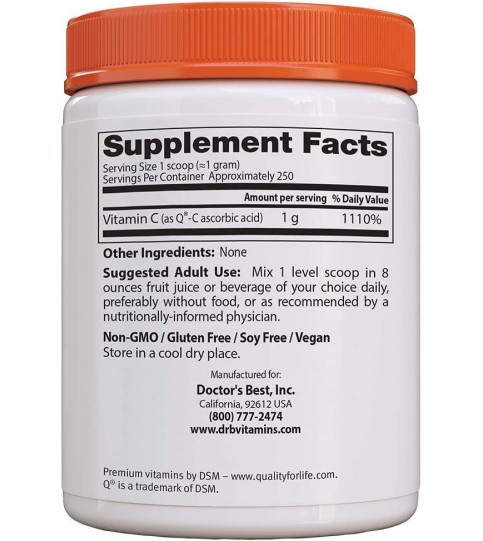 Doctor's Best Vitamin C Powder with Quali-C,  250G