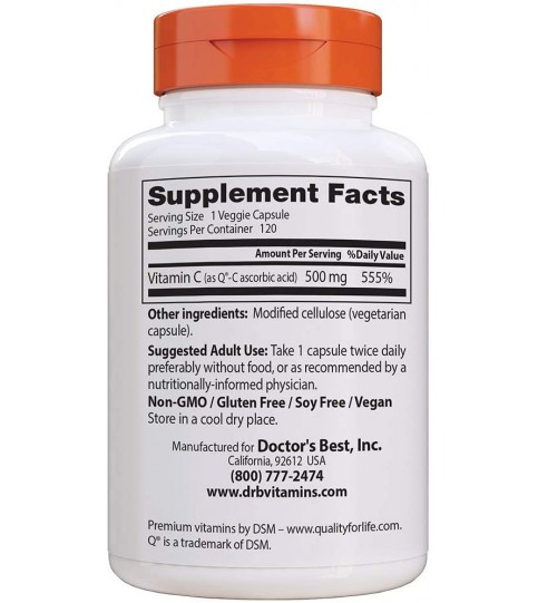 Doctor's Best Best Vitamin C 500mg, 120 Count