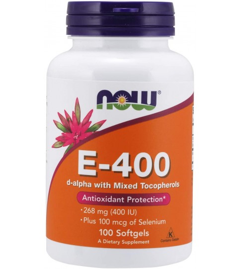 NOW Supplements, Vitamin E-400 IU, Antioxidant Protection, 100 Softgels