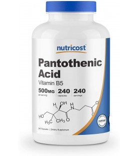 Nutricost Pantothenic Acid (Vitamin B5) 500mg, 240 Capsules