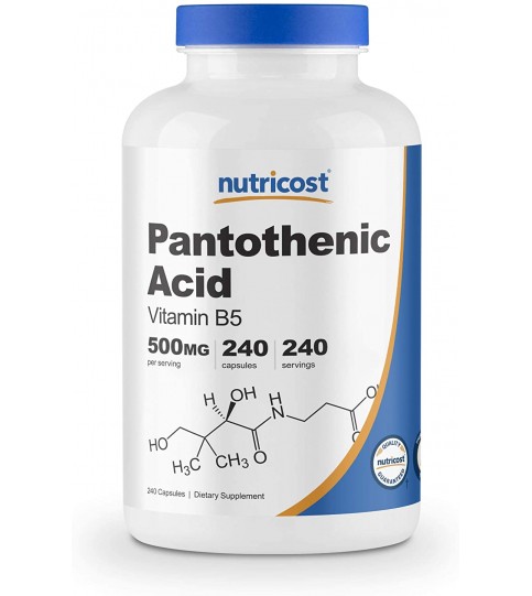 Nutricost Pantothenic Acid (Vitamin B5) 500mg, 240 Capsules