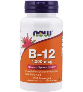 NOW Supplements, Vitamin B-12 1,000 mcg, 250 Chewable Lozenges