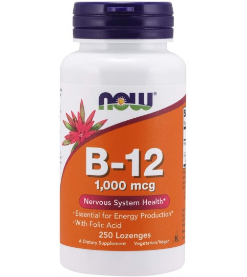 NOW Supplements, Vitamin B-12 1,000 mcg, 250 Chewable Lozenges