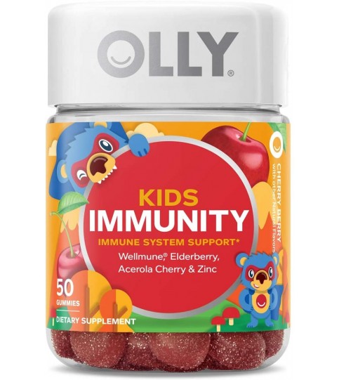 OLLY Kids Immunity Gummy, Wellmune, Elderberry, 50 Count