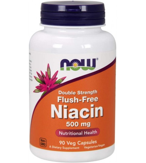 NOW Supplements, Niacin (Vitamin B-3) 500 mg, 90 Veg Capsules