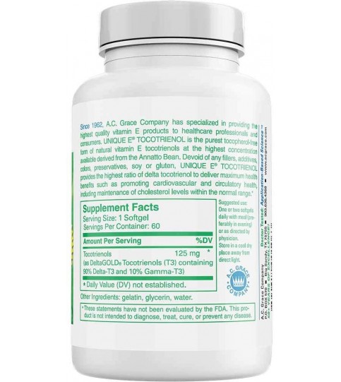 Unique E Tocotrienol Complex Tocopherol Free - 60 Softgel