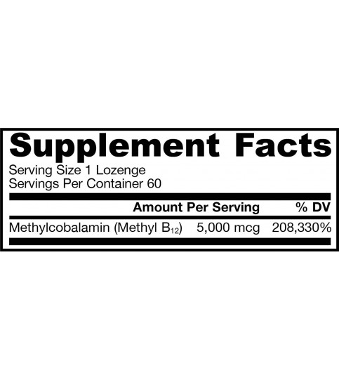 Jarrow Formulas Methylcobalamin (Methyl B12), 5000 mcg, 60 Lozenges