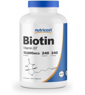 Nutricost Biotin (Vitamin B7) 10,000mcg, 240 Capsules