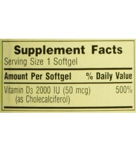 Spring Valley twin pack vitamin d3 2000 IU, Immune Health/Bone Health, 200 softgels