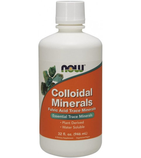 NOW Supplements, Colloidal Minerals Liquid, Plant Derived, 32-Ounce