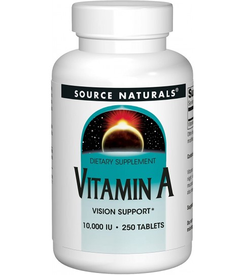 Source Naturals Vitamin A 10000 IU for Ultimate Vision Support - 250 Tablets