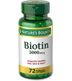 Biotin by Nature's Bounty, Vitamin Supplement, 5000 mcg, 72 Softgels