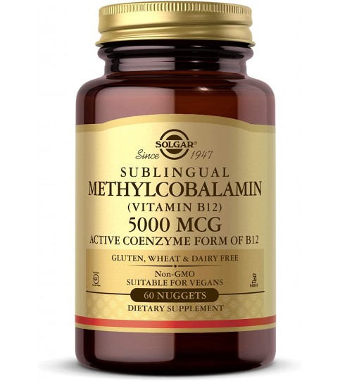 Solgar Methylcobalamin (Vitamin B12) 5000 mcg, 60 Nuggets