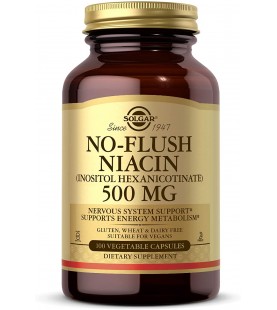 Solgar No-Flush Niacin 500 mg, 100 Vegetable Capsules